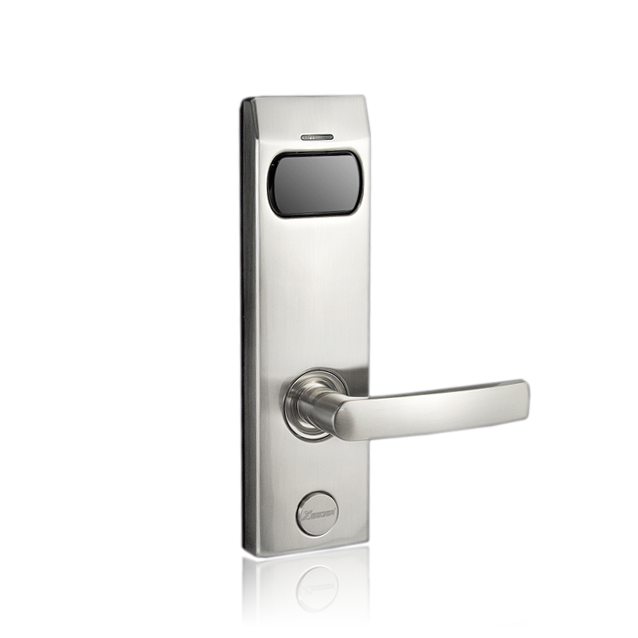 Fechadura de hotel modelo CANARIAS com cartão RFID desenhada para satisfazer as necessidades de qualquer unidade hoteleira, oferecendo o máximo de eficiência e conforto, quer para o cliente quer para os colaboradores do hotel.<br />
Estão disponíveis os modelos de Fechadura de hotel HT-MFBL02 em Offline (ref.ASHT02) e em ON-line HT-MFBL02 network (ref.ASHT02B)<br /><br />